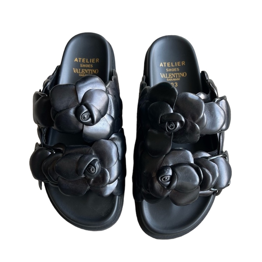 Valentino Garavani Atelier black 03 Rose edition slides 38